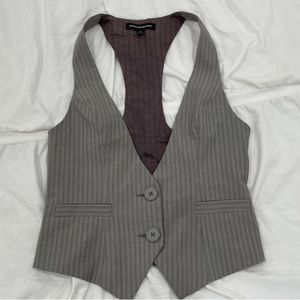 Y2K EXPRESS GRAY PINSTRIPE VEST